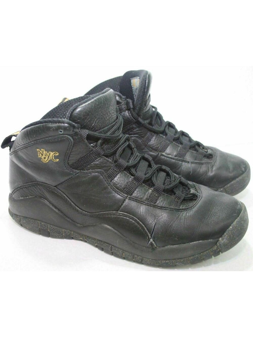 Nike Air Jordan 10 Retro NYC Black/Gold Boys Basketball Shoes 310806-012 Size 6Y